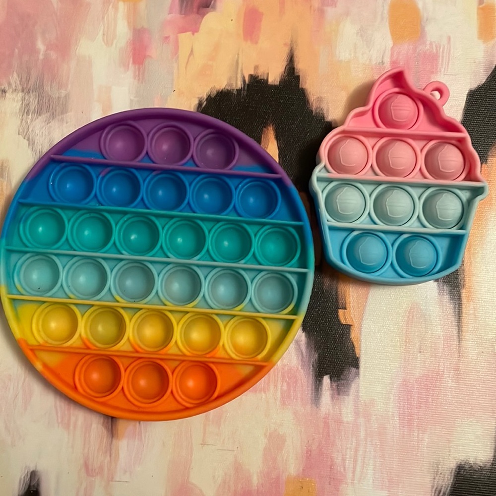 These are Pop Its’. They are used for stress, satisfaction, ADHD, ASD, etc.